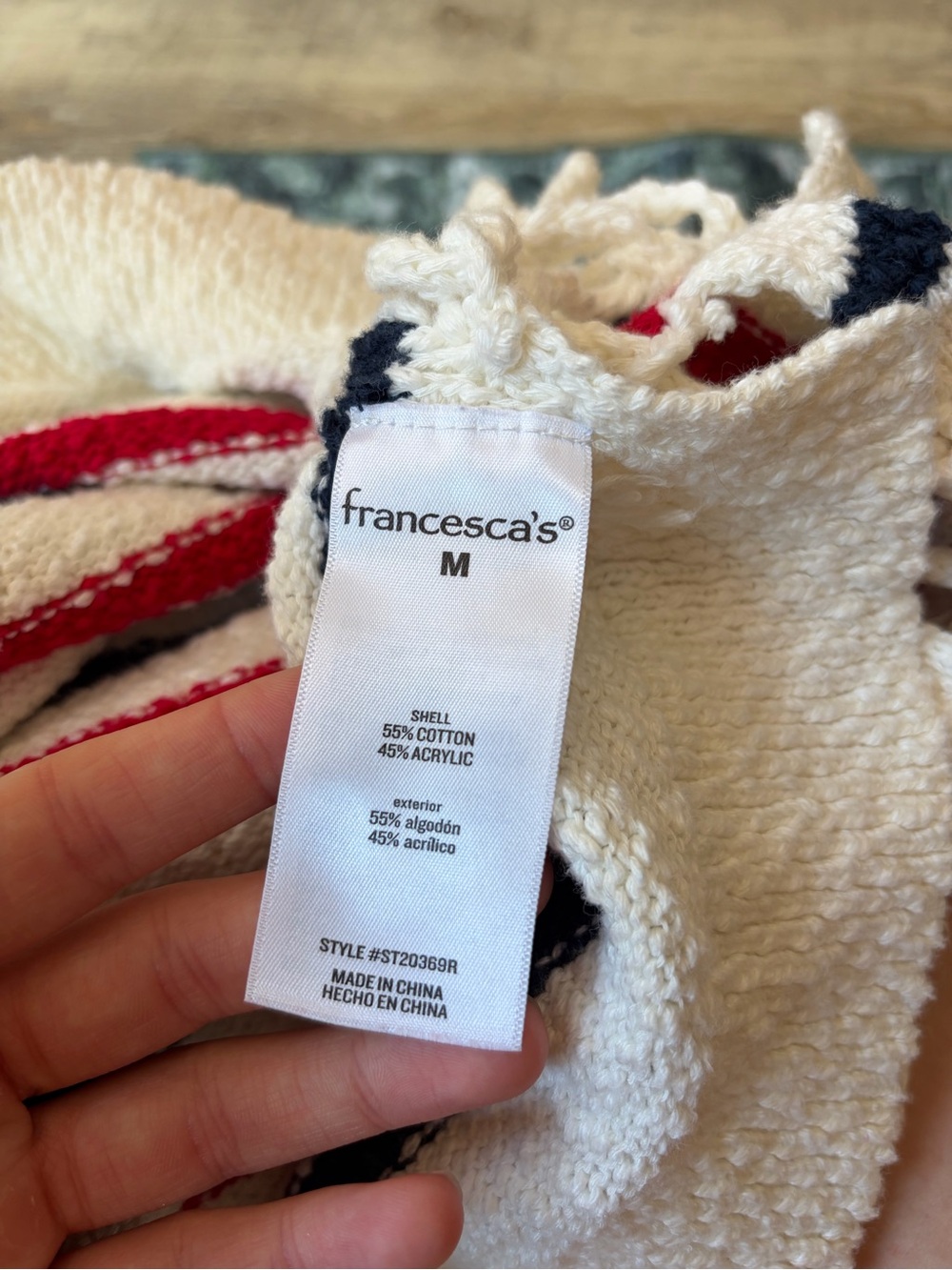Francesca’s Cindy Sleeveless Striped Lace Up Sweater Top Coastal Beachy Nautical - Picture 9 of 9